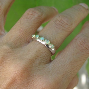 White Opal ring Stackable rings,Multi stone gemstone Handmade rings, Made to order image 5