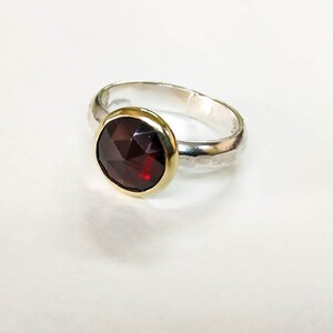 Solitaire Red Garnet Ring Statement Garnet Ring Valentines - Etsy
