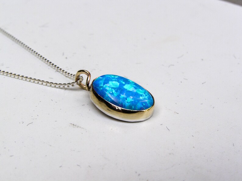 Opal Necklace SALE Opal Pendant Gift for her Blue Opal | Etsy