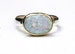White Opal ring / Silver Sterling band Ring with Solitaire Oval white stone/ Gold and silver ring /Handmade Ring