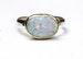 White Opal ring / Silver Sterling band Ring with Solitaire Oval white stone/ Gold and silver ring /Handmade Ring 