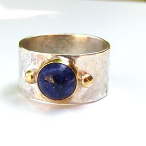 Lapis Lazuli ring ,Blue Statement ring for her, Gemstone Lapis ring
