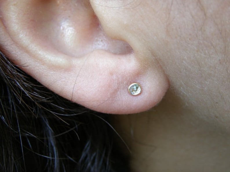 SilverSterling Stud Earrings 3 mm, Silver Studs, Topaz earrings, Minimalist stud earrings image 5