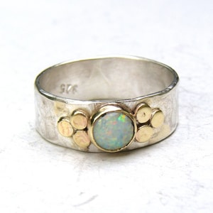 White Opal ring | Silver Ring | 14K Solid Gold  Ring |  October Birthstone | Gemstone Gold Ring | Solitaire Opal Ring/ personalized gifts