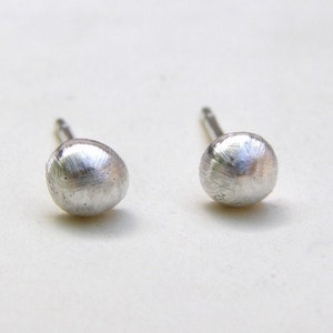 Tiny silver Studs in Recycled 925 sterling silver earrings studs