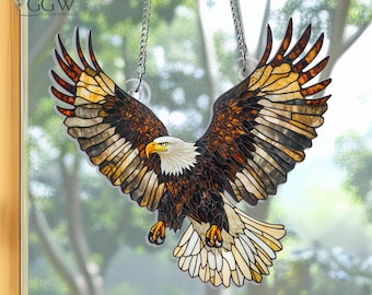 Eagle Suncatcher hangend bord, Amerikaanse zeearend hangend raam, patriottische adelaar Suncatcher, Nation Pride, decor adelaar huis, muur hangen