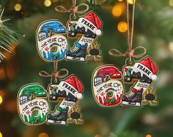 Custom Hockey Six Seven Ornament, Hockey Christmas Gift, Christmas Decor, Ornament For Kids, 6 7 Christmas Ornament, Hockey Player Gift