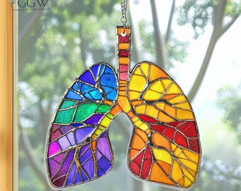 Lung ACRYLIC Suncatcher, Med Studdent Gift, Respiratory Therapist Gift,Pulmonologist Gift, Lung Surgery Gift, Nurse Gift,Lung Window Hanging