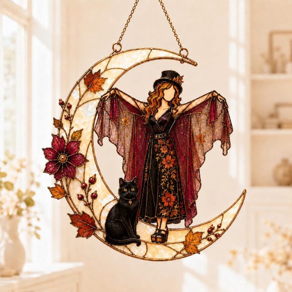 Stevie Nicks Fleetwood Mac Acrylic Suncatcher, Music Band Window Hanging, Faux Stained Glass Art, Rock And Roll Fan Gift