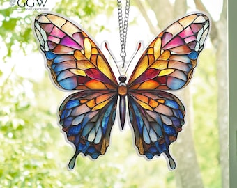 Butterfly Memorial Suncatcher hangend bord, vlinder cadeau voor vrouw, verlies van geliefde cadeau, herdenkingsgeschenken, vlinderraam hangen