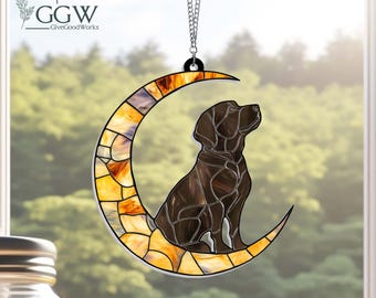 Chocolate Labrador ACRYLIC Suncatcher,Choco Lab, Window Hanging, Dog Gift,Labrador Retriever,Black Dog, Gift For Animal Lover,Dog Suncatcher