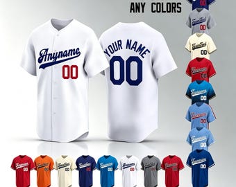 Custom Stitched Baseball Jersey, Personalized Name & Number, Gift for Sports Fans