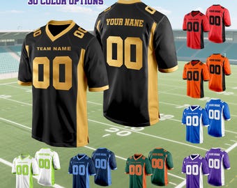 Custom Football Jersey, Personalized Name and Number, Embroidered Training Shirt