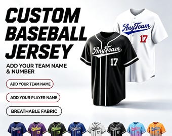 Custom Stitched Baseball Jersey For Men  Women, Personalized Name & Number, Daily Outfit Fan Gift