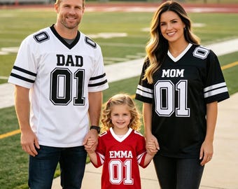 Camisetas de fútbol familiares personalizadas a juego, uniformes con nombre y número personalizados.