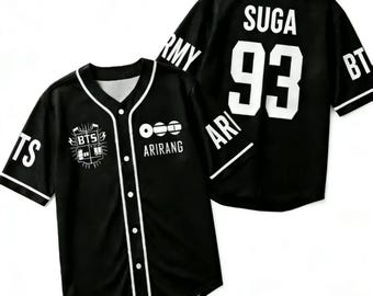 Custom BTS Baseball Jersey, K-POP Concert Tour Shirt, Personalized Name Number