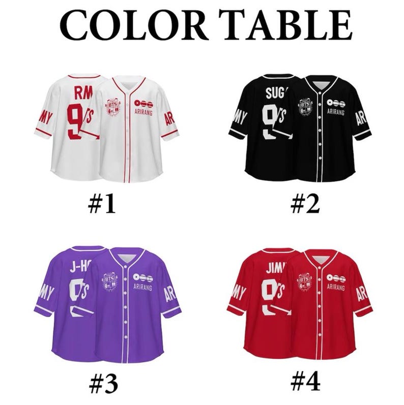 Custom Baseball Jersey K-POP Concert Tour Shirt, Personalized Name Number image 2