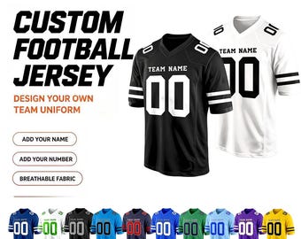 Custom Stitched Football Jersey Personalized Name Number Custom Logo, Team Uniform for Game & Gift