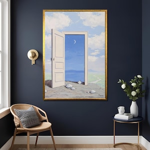 René Magritte Knowledge Surrealist Canvas Wall Art Print – Famous Modern Painting Reproduction – Symbolic Artwork for Home or Office