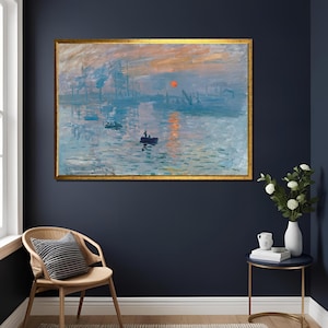 Claude Monet Impression Sunrise,Impressionist Landscape Painting,Abstract Art Print,Sea Print | Monet Wall Art ,Panels Fine Art Reproduction
