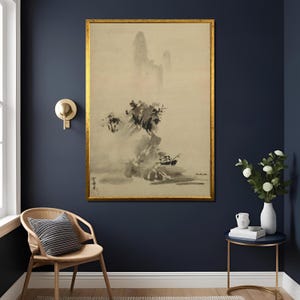 Haboku-Sansui by Sesshū Tōyō | Japanese Zen Ink Landscape Canvas Art – Minimalist Black and White Wall Print,Sesshu Toyo Art