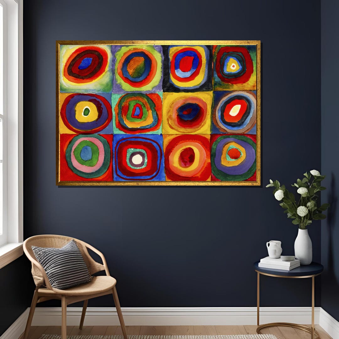 Kandinsky Rings Kandinsky Squares With Concentric Rings Print – Abstract Expressionist ...