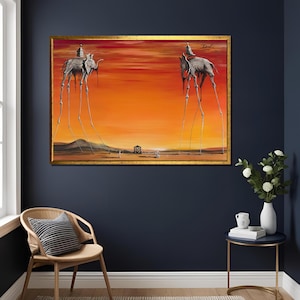 Salvador Dali  Elephants Print 1948 Surrealist Wall Art Decor Unique Gift , Large Canvas , Home Wall Decor , Wall Art , Large Canvas , Gift
