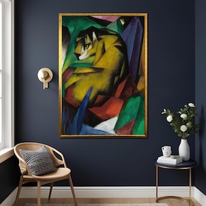 Franz Marc The Tiger Animals in a Landscape Art Print - Expressionist Animal Painting, Modern Wall Decor, Colorful Animal Artwork for Home