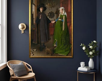 Impresión de retrato de Arnolfini - Reproducción de arte renacentista de Jan van Eyck