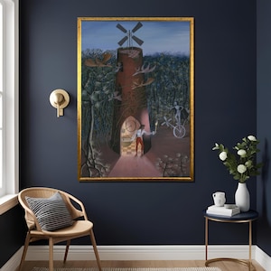 Remedios Varo Art Print My Friend Agustin Lazo Surrealist Painting Home Decor Mexican Artist Wall Art Gift, Surrealism art,Ready To Hang
