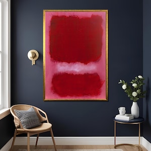 Mark Rothko Untitled Red and Pink Wall Art Print Modern Color Field Painting Home Decor ,Ready To Hang Canvas Print,Mark Rothko Art Print