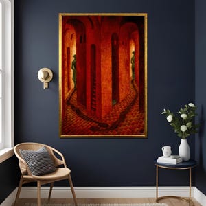 Remedios Varo The Farewell Surrealist Canvas Wall Art Print – Famous Painting Reproduction – Mystical Fantasy Artwork for Home Decor