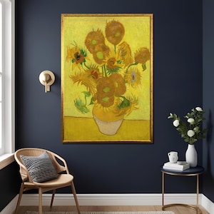 Vincent Van Gogh Sunflowers Print, Classic Floral Wall Art, Vintage Inspired Home Decor, Gift for Art Lovers, Bright Yellow Flower Painting
