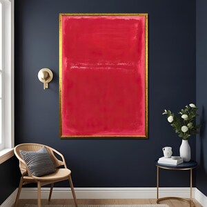 Rose Pink Abstract Art Print: Divided by Mark Rothko,Modern Wall Decor,Minimalist Painting,Color Field, Mid Century Modern Style Home Accent