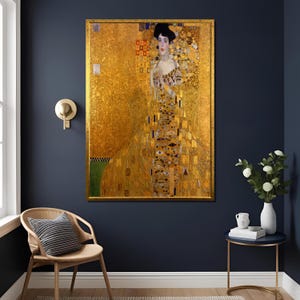 Gustav Klimt Portrait Print - Adele Bloch-Bauer I Reproduction 1907, Art Nouveau Wall Decor, Fine Art Gift, Vintage Style Home Decor