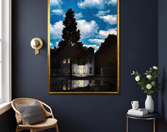 Rene Magritte The Empire of Light Print - Surrealist Wall Art, Classic Modern Painting, Home Decor Gift, Museum Quality Reproduction