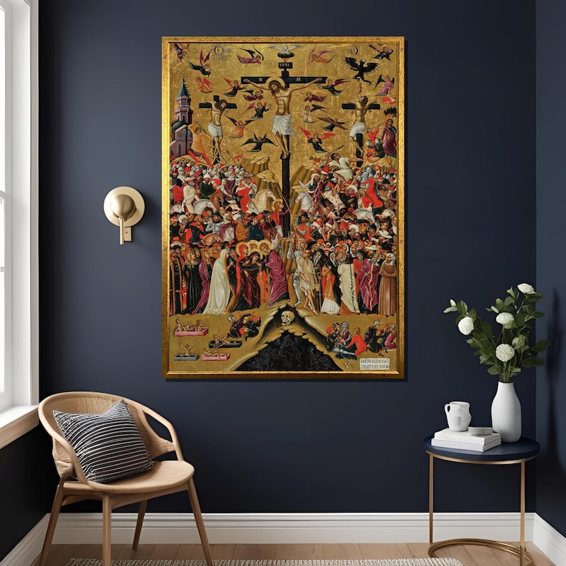 The Crucifixion Painting Religious Byzantine Art Large Canvas Wall the-crucifixion-painting-religious-byzantine-art-large-canvas-wall
