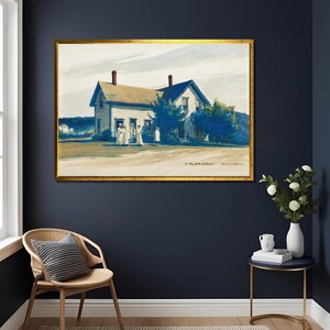 Edward Hopper The Latham Family Home Maine Art Print Vintage Coastal Landscape Wall Decor,intage American Realism Painting,Museum Quality