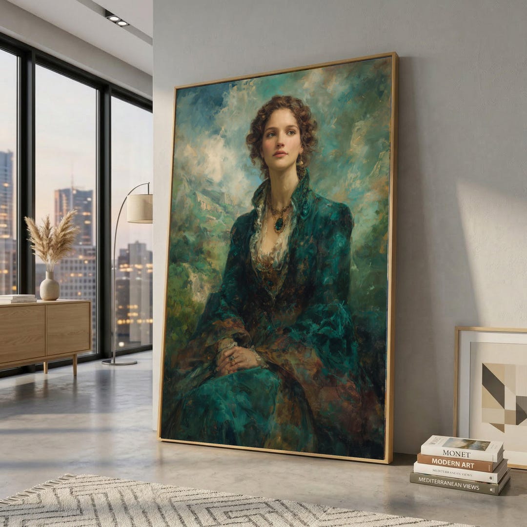 Elegant Victorian Woman Portrait Canvas, Vintage Style Wall Art ...