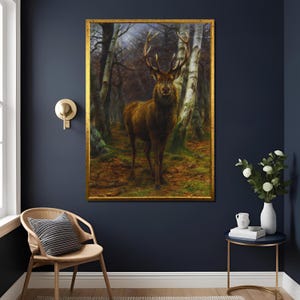 King of the Forest by Rosa Bonheur | Majestic Stag Canvas Art Print – Wildlife Wall Decor for Nature & Animal Lovers , Wildlife Art