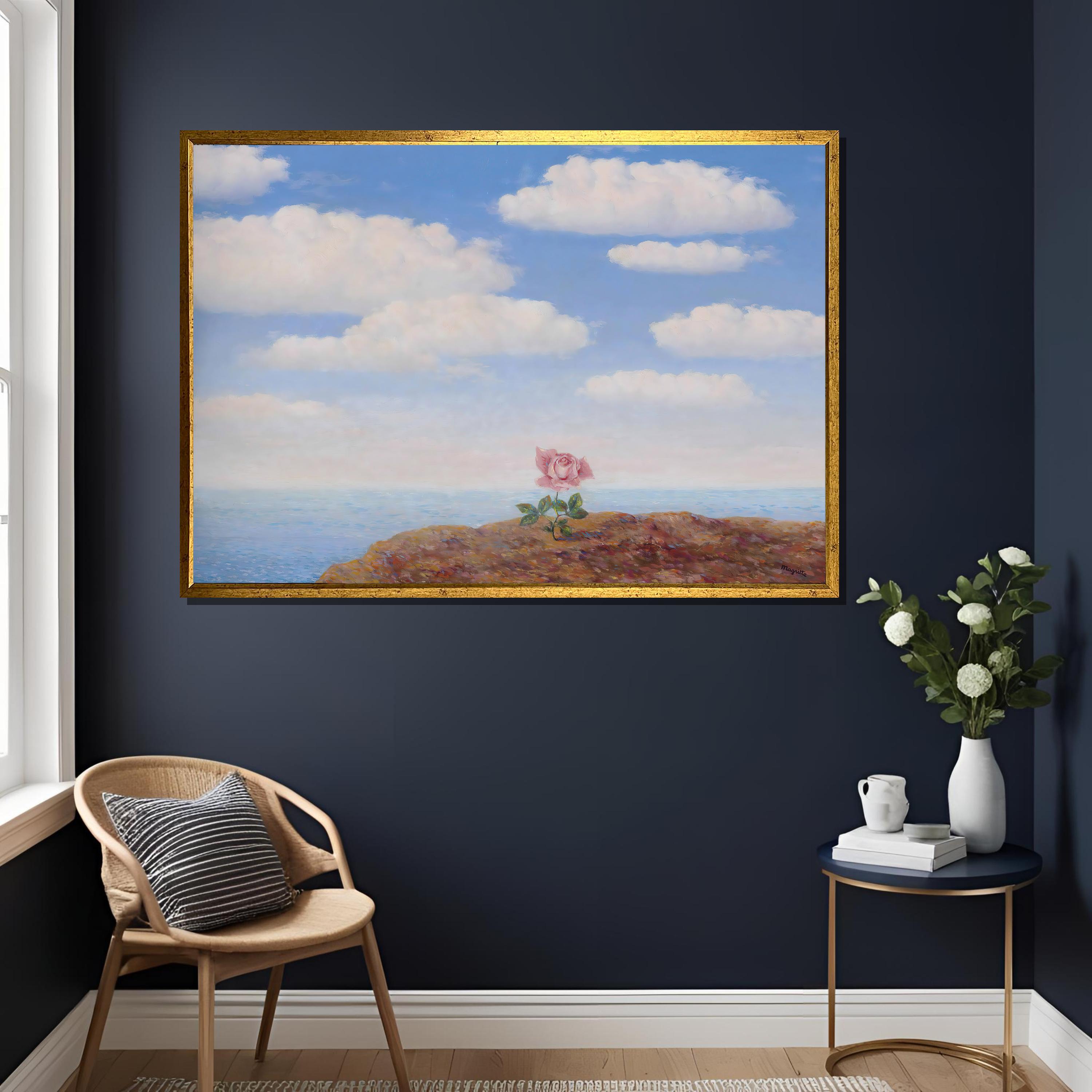 Rene Magritte Lutopie Utopia Art Print - Rose Landscape with Blue Sky, Surrealist Wall Decor, Modern Home Gift, Famous Painting Reproduction
