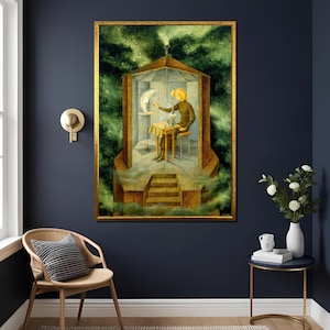Remedios Varo Star Maker Art Print – Surrealist Papilla Estelar Wall Decor, Mystic Fantasy Painting Poster Gift,Surrealist Art,Ready To Hang