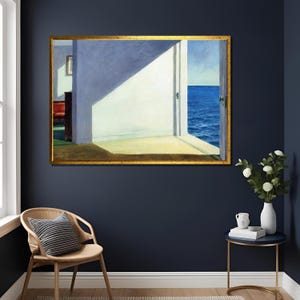 Edward Hopper Habitaciones junto al mar 1951 Impresión de arte clásico americano Decoración de pared costera Pintura vintage moderna, Impresión en lienzo grande, Alta calidad