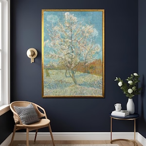 Vincent van Gogh The Pink Peach Tree 1888 Spring Landscape Canvas Print Blossoming Nature Wall Art for Bright Peaceful Home Decor