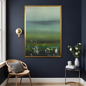 Yves Tanguy Time and Wieder 1942 Surrealistischer Kunstdruck Vintage Abstraktes Wanddekor Sammlerstück Museumsqualitätsplakat, große Leinwand