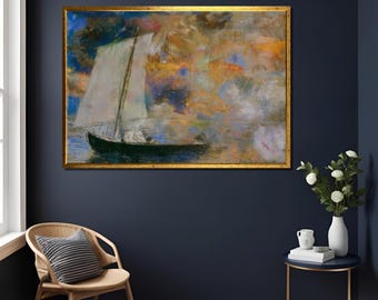 Flower Clouds by Odilon Redon | Dreamy Floral Surrealist Canvas Art – Romantic Wall Decor for Imaginative Interiors, Surrealist Art