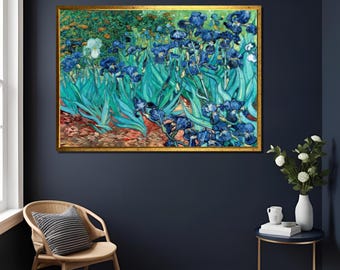 Impresión de lirios de Van Gogh: famoso póster de arte floral impresionista