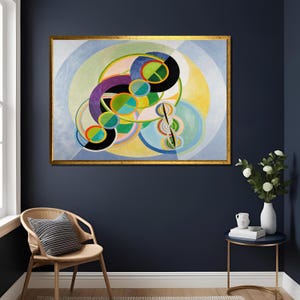 Robert Delaunay Kreisrhythmus Kunstdruck - Abstrakte moderne Wanddekoration, bunte geometrische Malerei Poster für Zuhause & im Büro, hohe Qualität