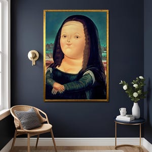 Mona Lisa Alter Zwölf Gemälde von Fernando Botero - Meisterwerk Kunstdruck, Einzigartiges Porträt Dekor für Kunstliebhaber, große Leinwand, Wohnkultur