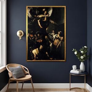 Caravaggio The Seven Works of Mercy Print - Michelangelo Merisi Art Reproduction Wall Decor Gift, Large Canvas , Ready To Hang ,High Quality